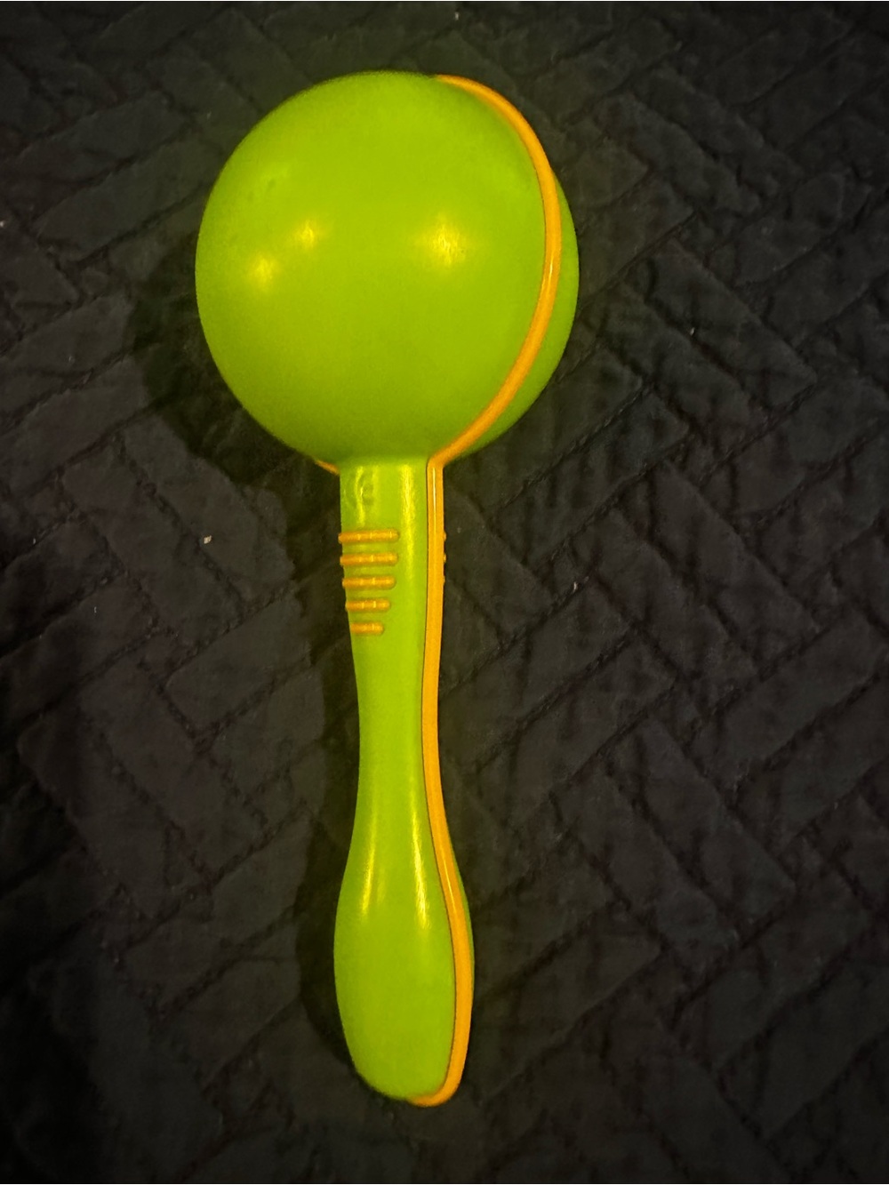Bright Green & Orange Kids Rattle Toy - Playful Grip Shaker